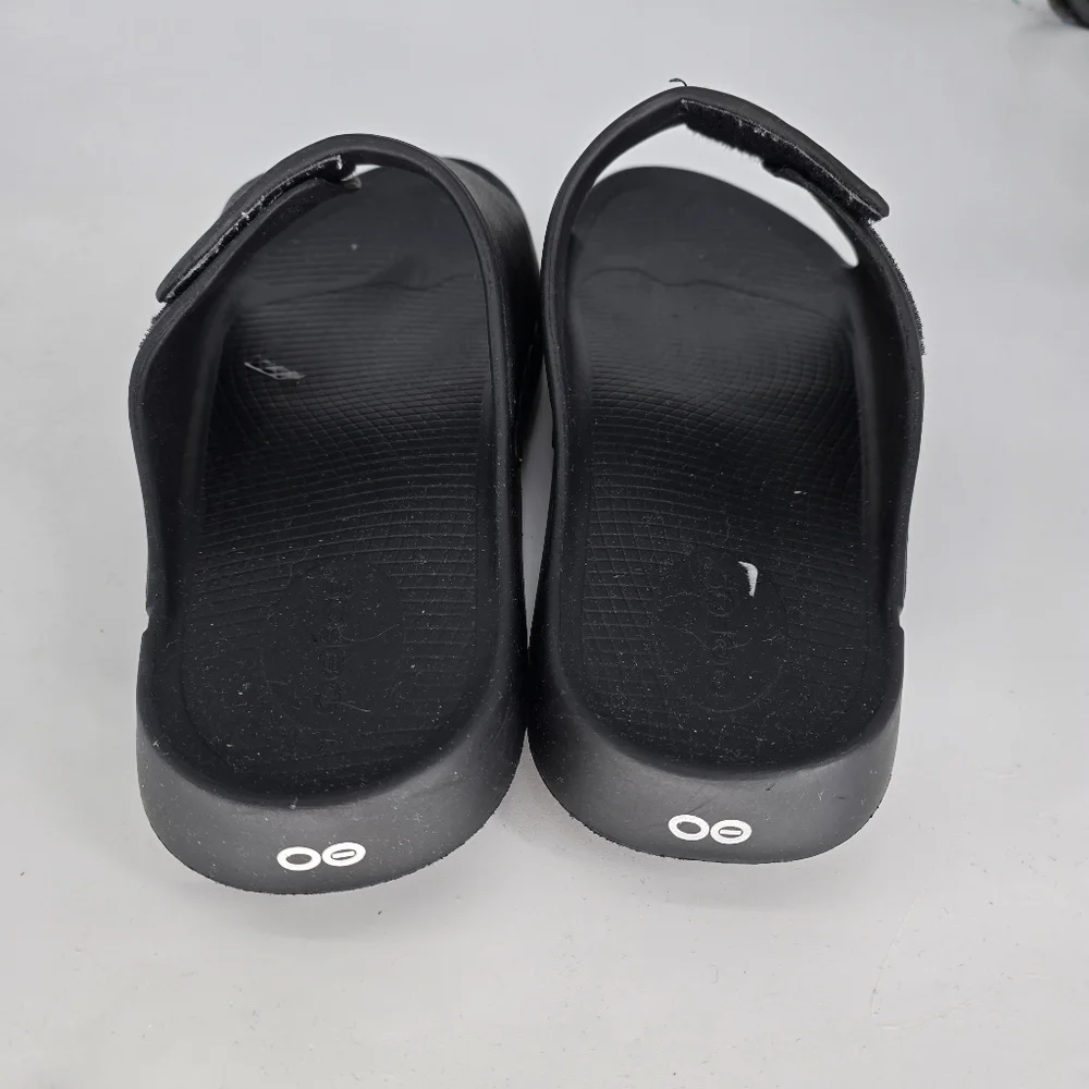 oofos OOahh Sport Flex slide Sandal - Matte black size mens 15 - Picture 5 of 11
